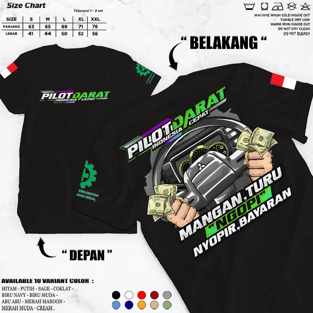 Kaos PILOT DARAT (Mangan, Turu Ngopi, Bayaran)