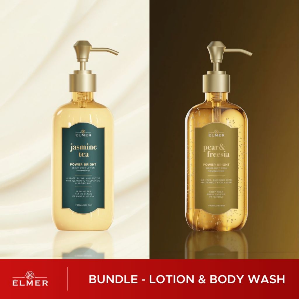 [BUNDLE] Power Bright Serum Body Lotion & Wash Bundle | Body Lotion 500ml | Body Wash 500ml | Lotion