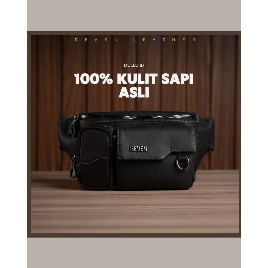 Broto Waist Bag - Tas Pinggang Pria Kulit Sapi Asli tas pinggang pria premium tas pria branded origi