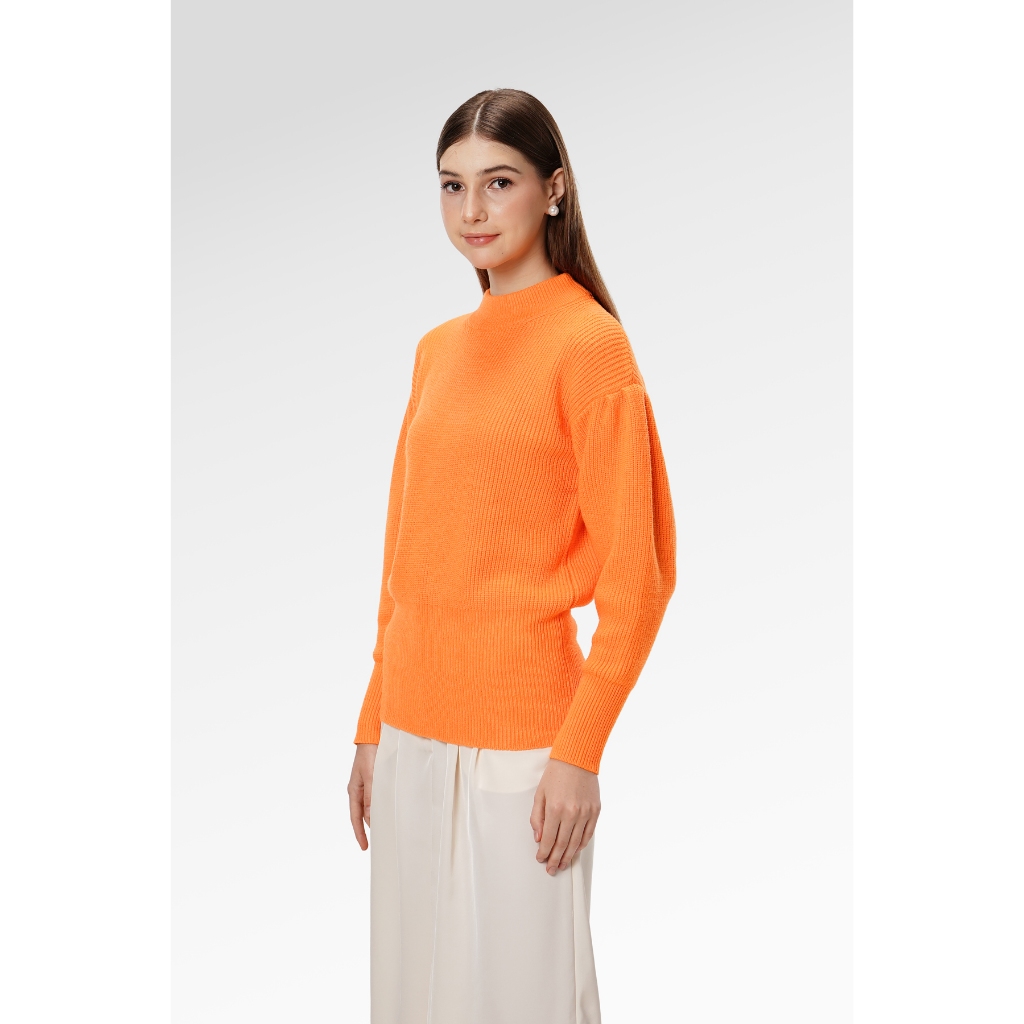 Benang Jarum - Sweat Shirt With Puff Sleeve - Orange
