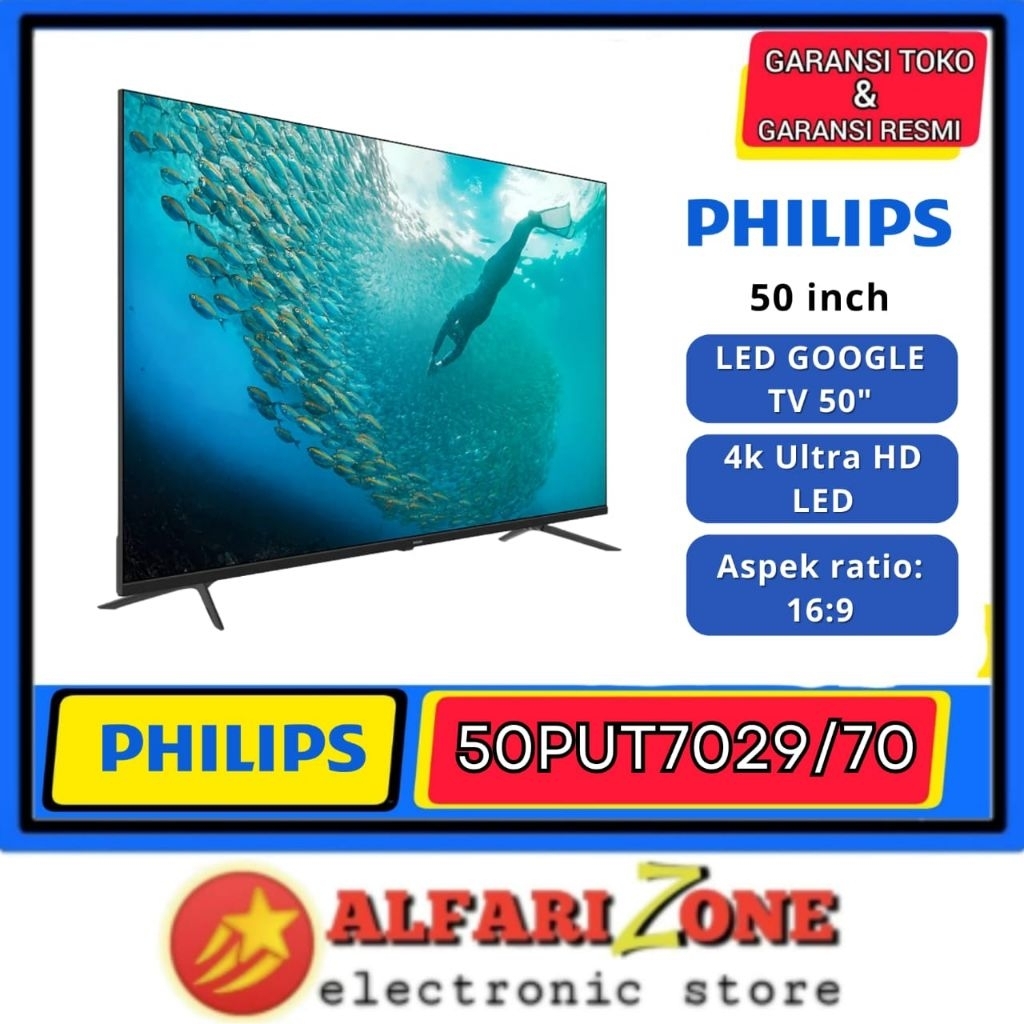 Google TV 50 inch PHILIPS 50PUT7029 4K UHD Android TV 50" Smart TV Digital Philips 50PUT7029/70