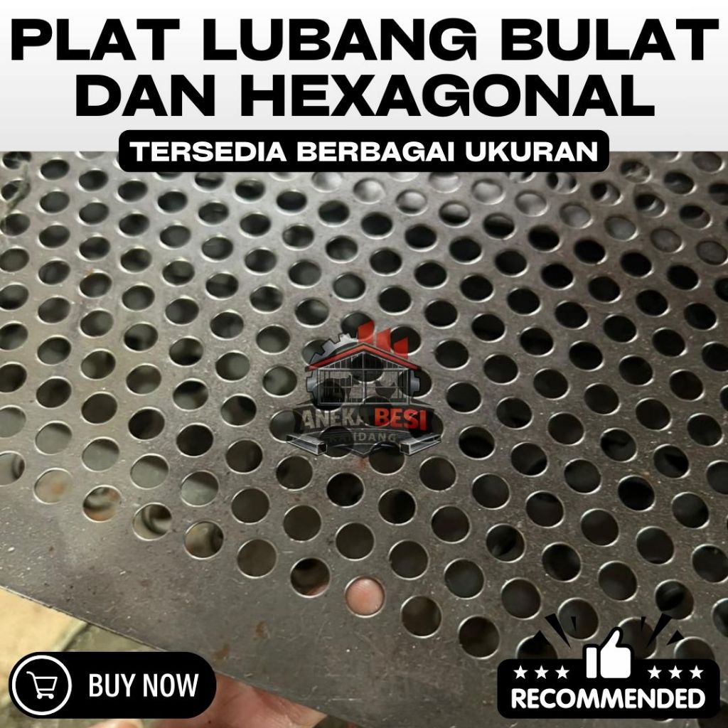 Plat Lubang 0.8mm Lubang Bulat & Hexagonal | Untuk Ventilasi Udara, Kandang Ayam, Filter, Partisi & 