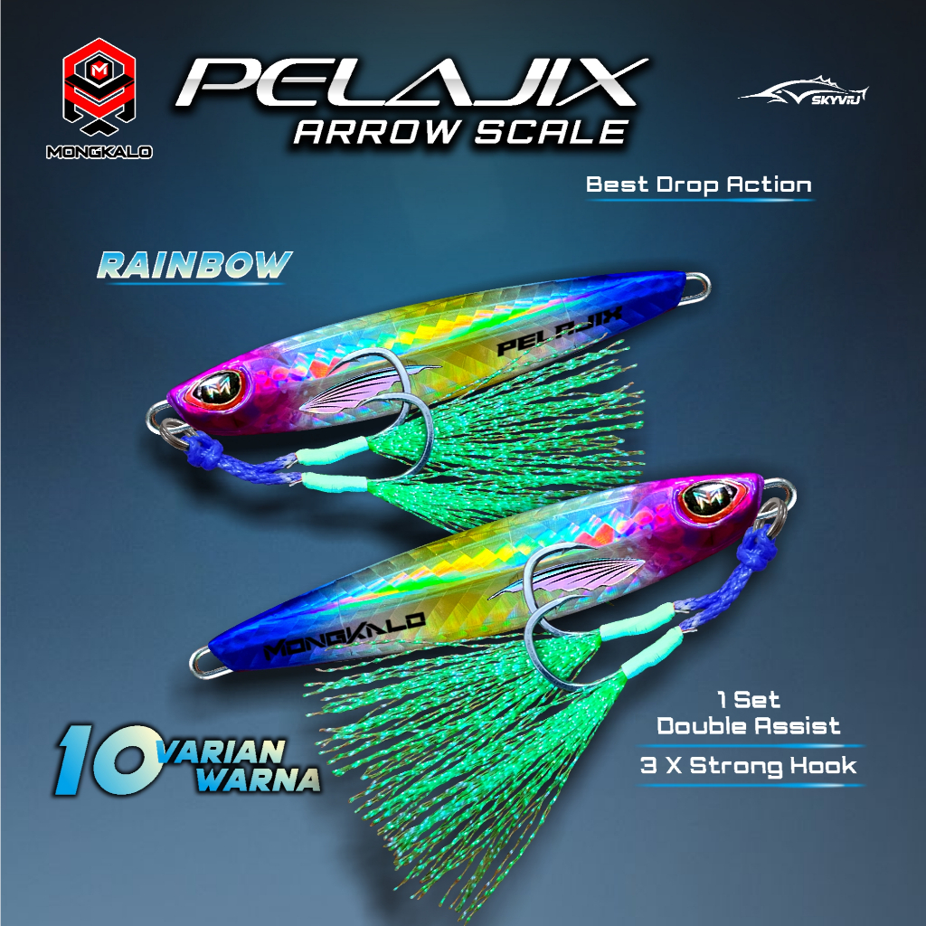 Mongkalo Pelajix Panah noGID noMotif Candy 20 Rainbow