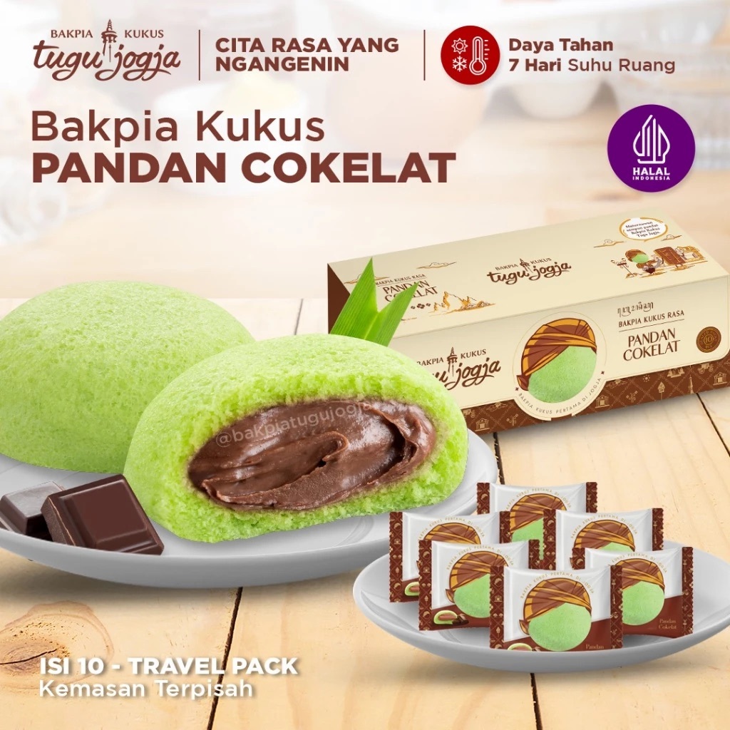 Bakpia Kukus Tugu Jogja Pandan Cokelat