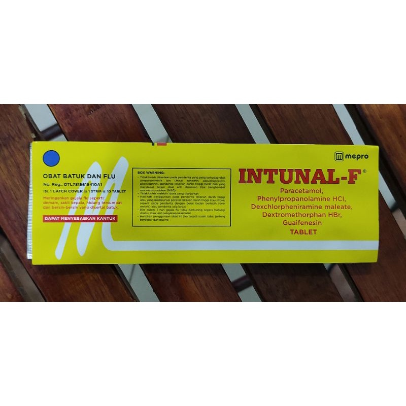 INTUNAL FORTE  (10Tablet) Meredakan Demam Batuk Pilek Paracetamol Dextromethorphan