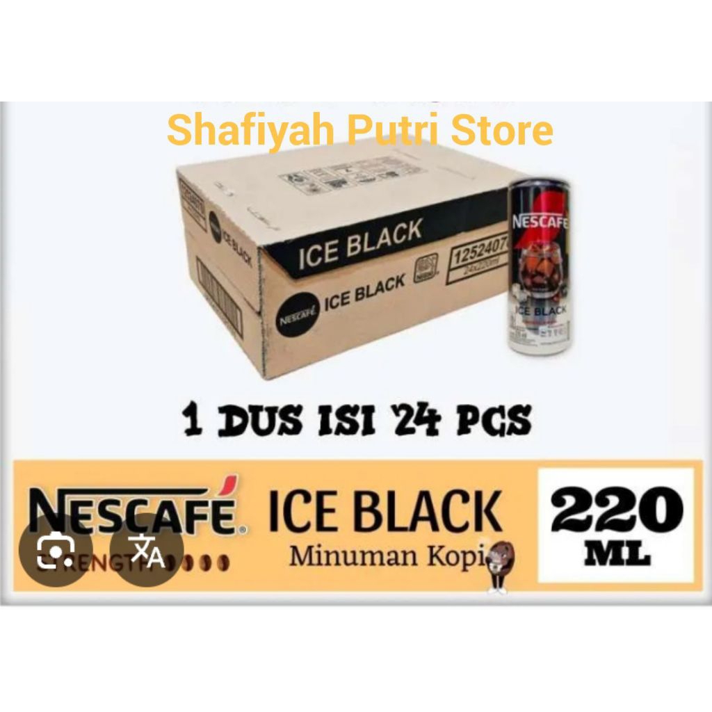 Nescafe Ice black kaleng 1 Dus isi 24 pcs