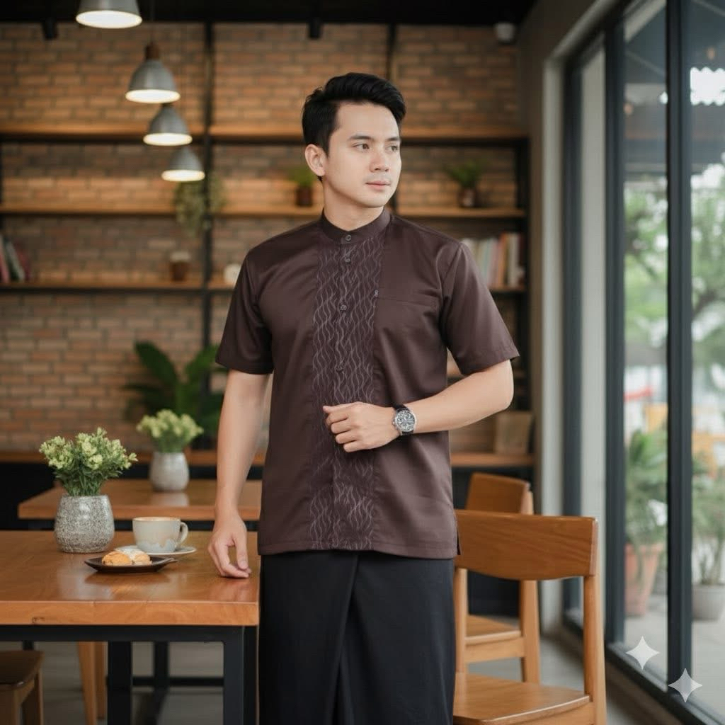 KOKO EMBOSS LENGAN PENDEK TERBARU 2026 - BAJU MUSLIM PRIA DEWASA 2026