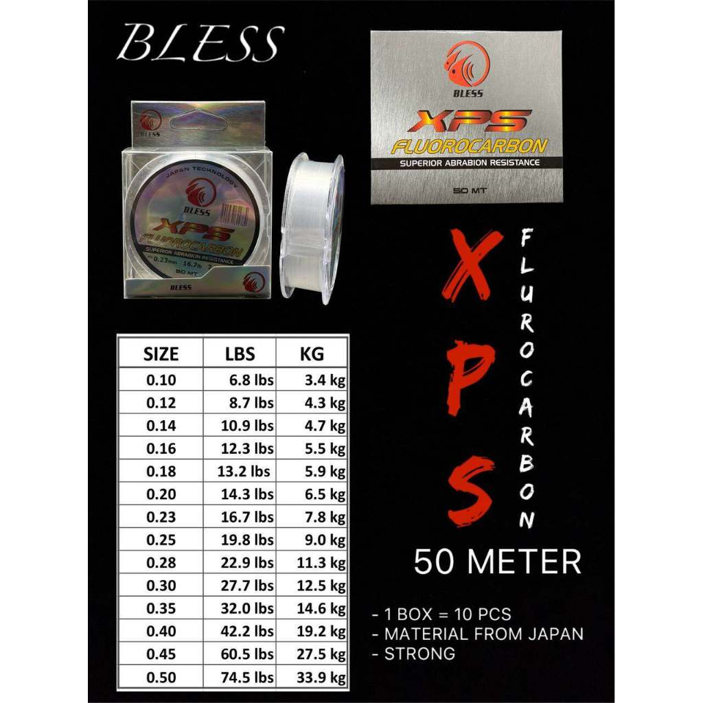 BLESS XPS FLUOROCARBON 50M / SENAR PANCING LEADER XPS