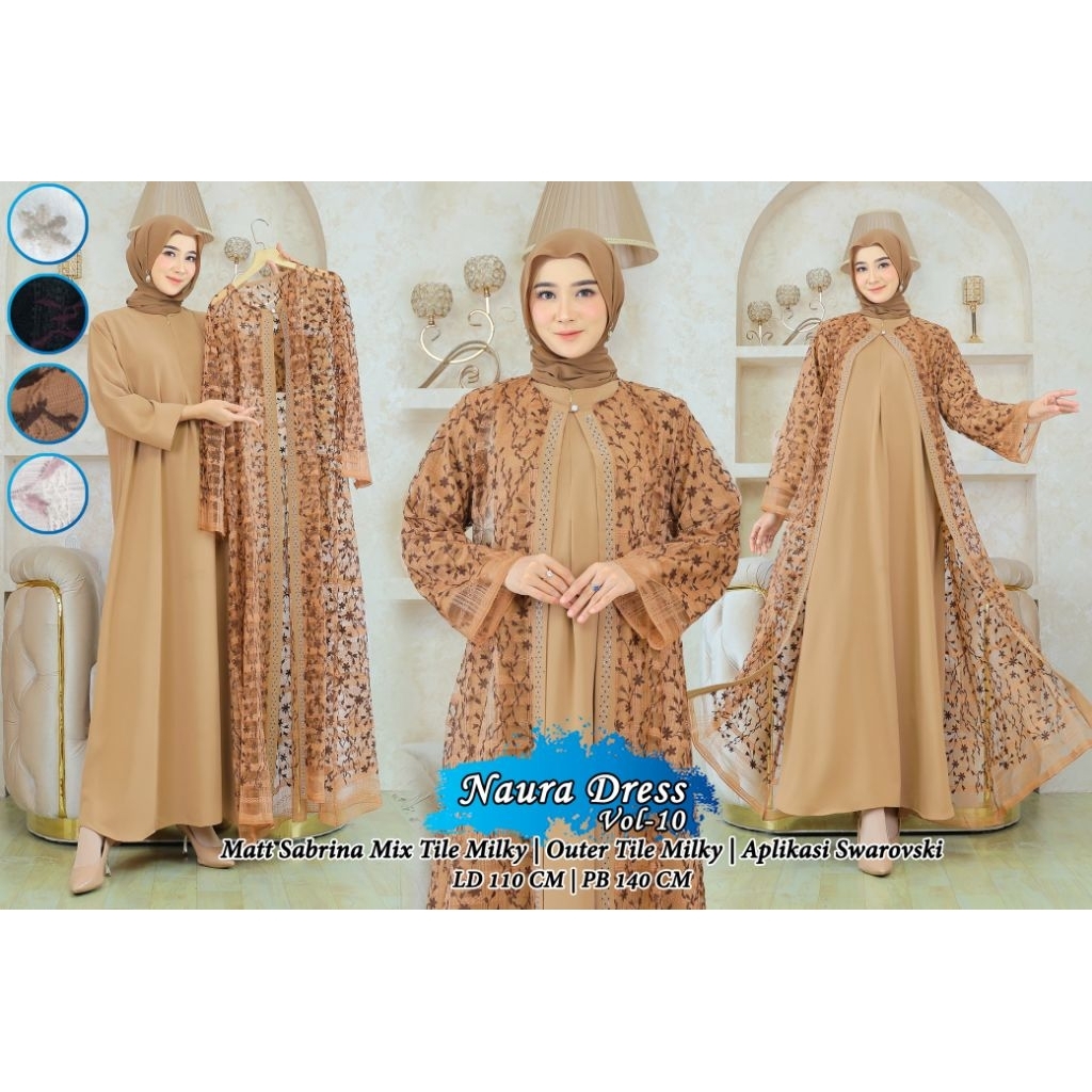 Gamis Sabrina Rompi Lepas Brukat Tile Poetri collection