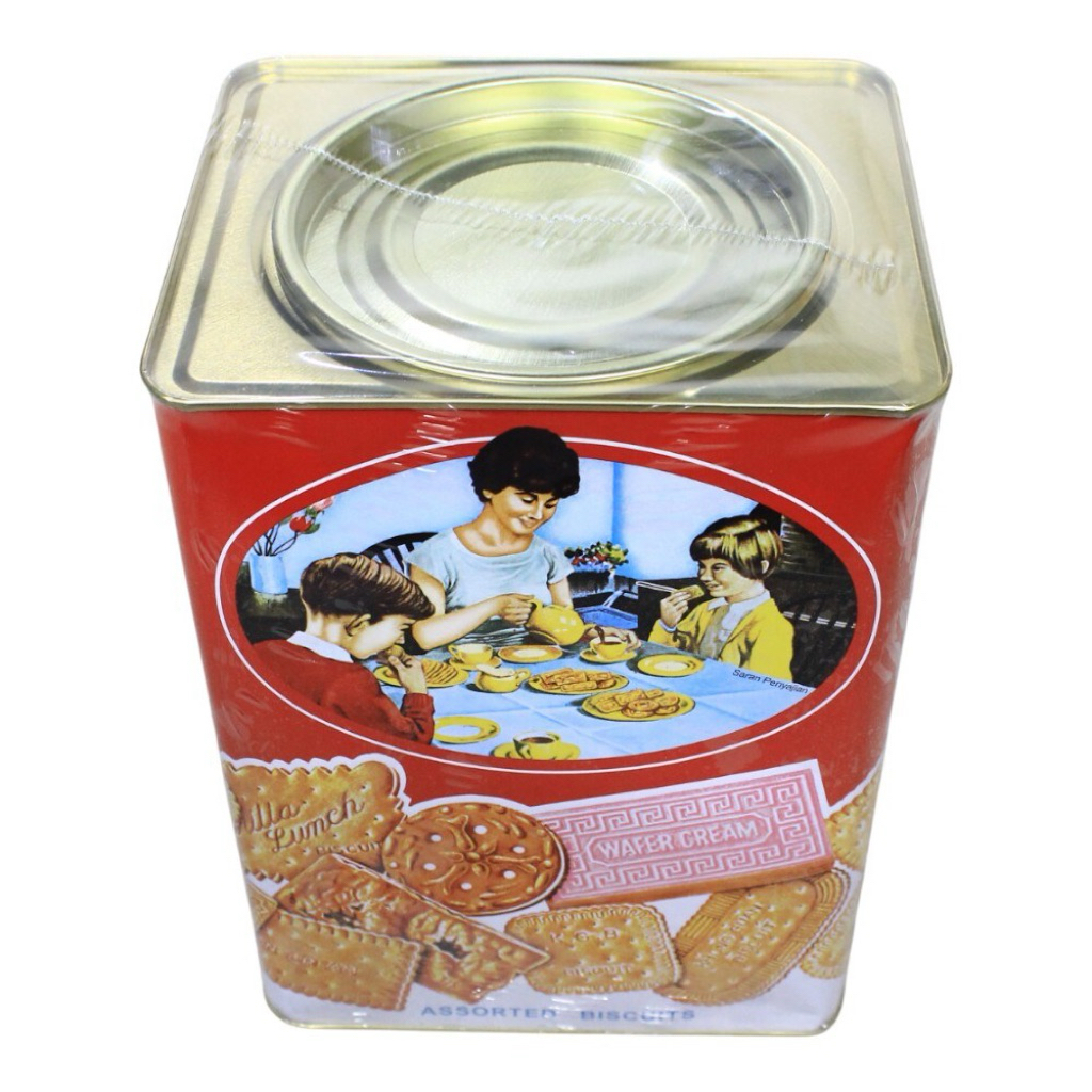 Kaleng biskuit Khong Guan | Merah Assorted | Khong Guan Biskuit Aneka Rasa Kaleng Merah Mini (650g)