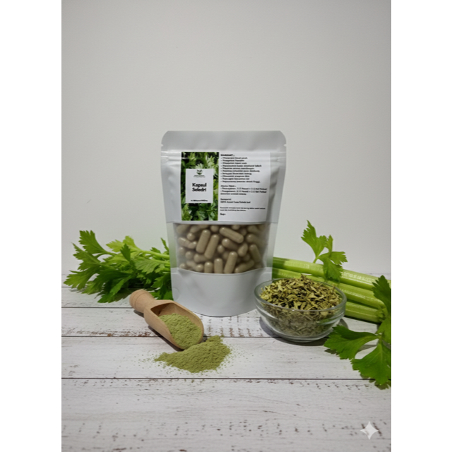 Kapsul Daun Seledri Original Herbal Isi 100 Kapsul