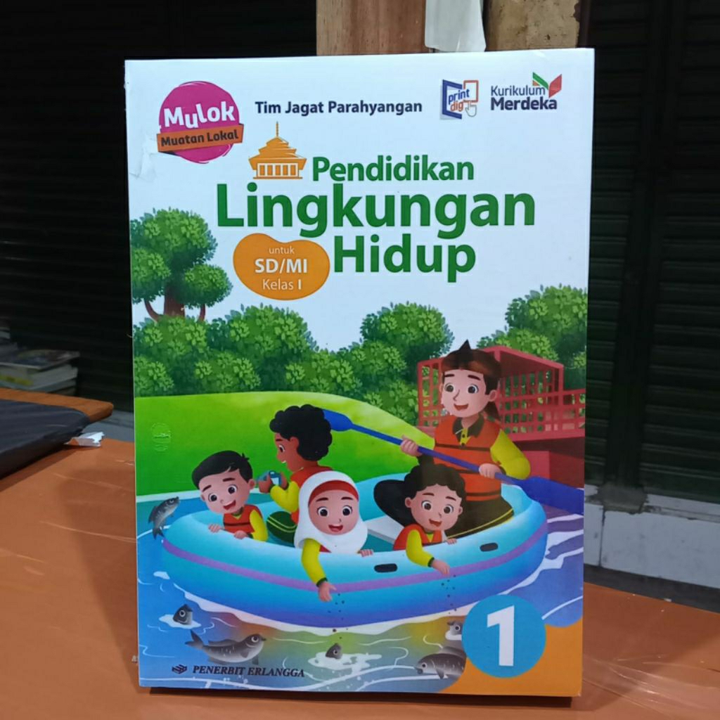 Buku pelajaran PLH untuk SD Mi kelas 1 kurikulum Merdeka penerbit Erlangga