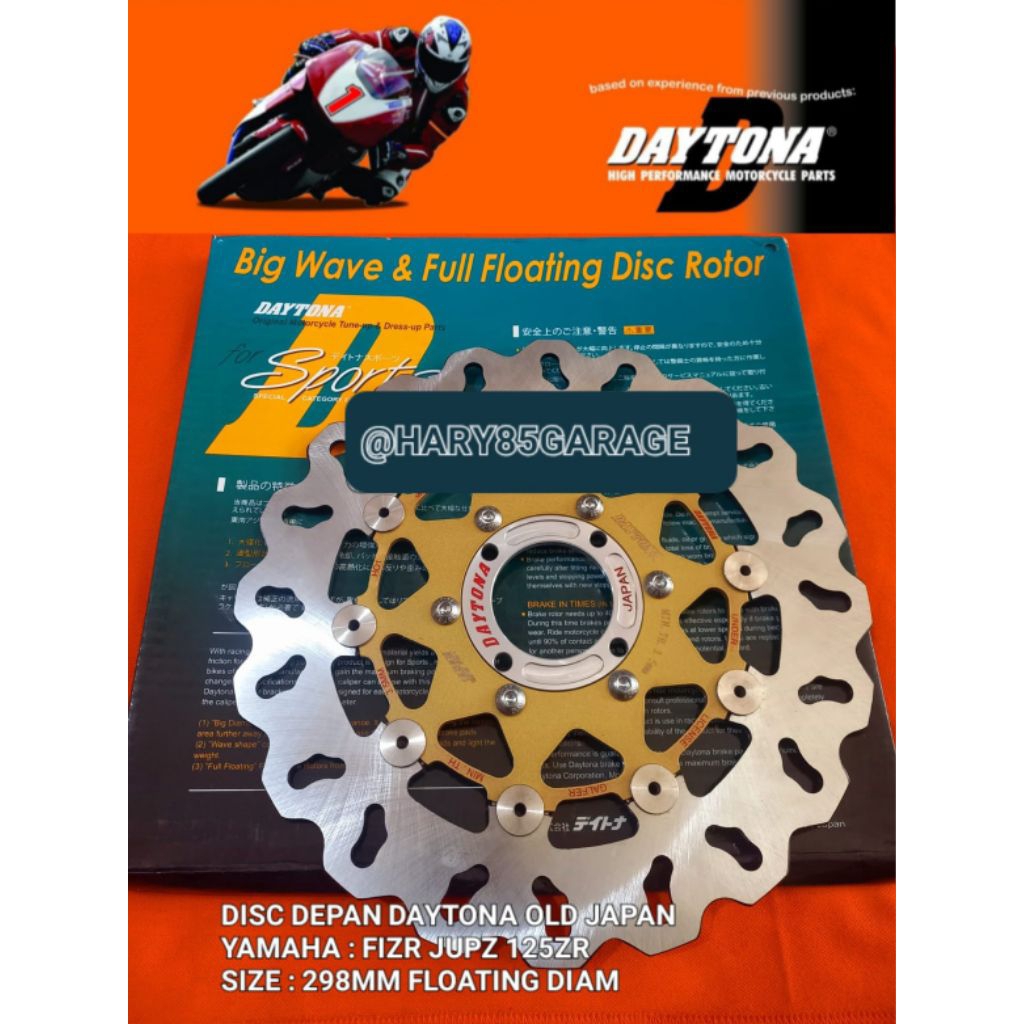 DISC ROTOR CAKRAM DEPAN DAYTONA YAMAHA JUPITER FIZR VELG STDART 298MM FLOATING ORIGINAL