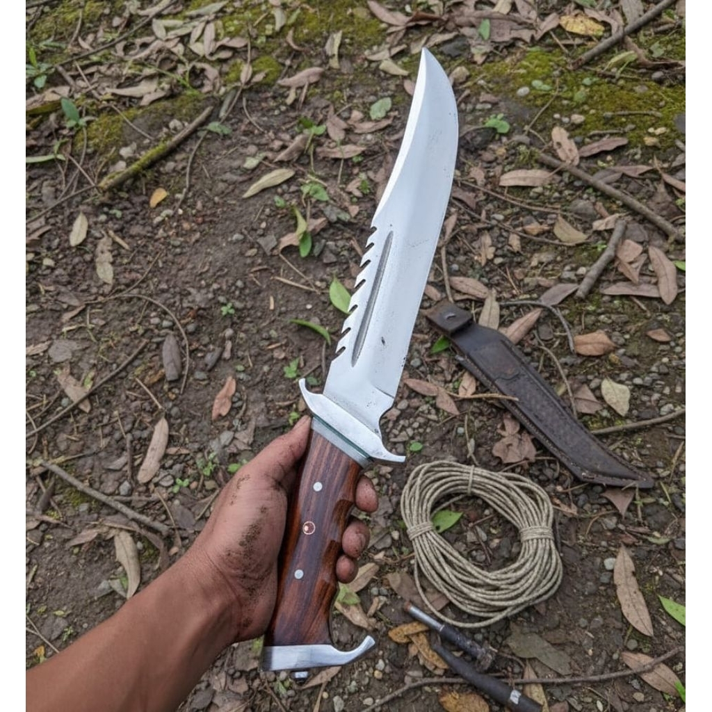 PISAU BERBURU PANJANG TOTAL 46CM SARUNG FULL KULIT