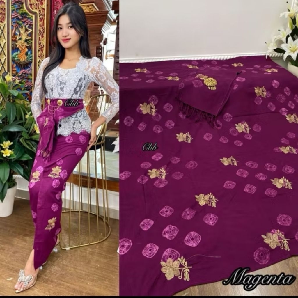 Kamen lembaran bordir pucuk set selendang//kamen bordir katun jumput//kamen rok bawahan modern