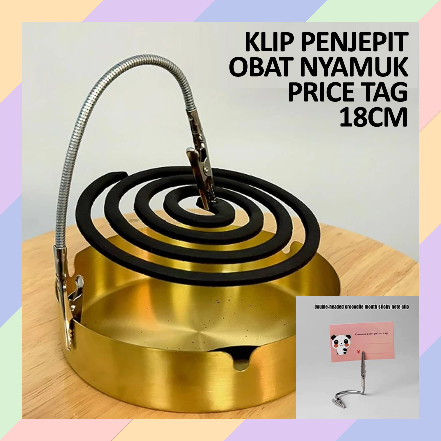 GS09 Klip Jepit Obat Nyamuk Bakar 18 CM Penjepit Buaya Kertas Price Tag Etalase Toko Makanan Roti Ca
