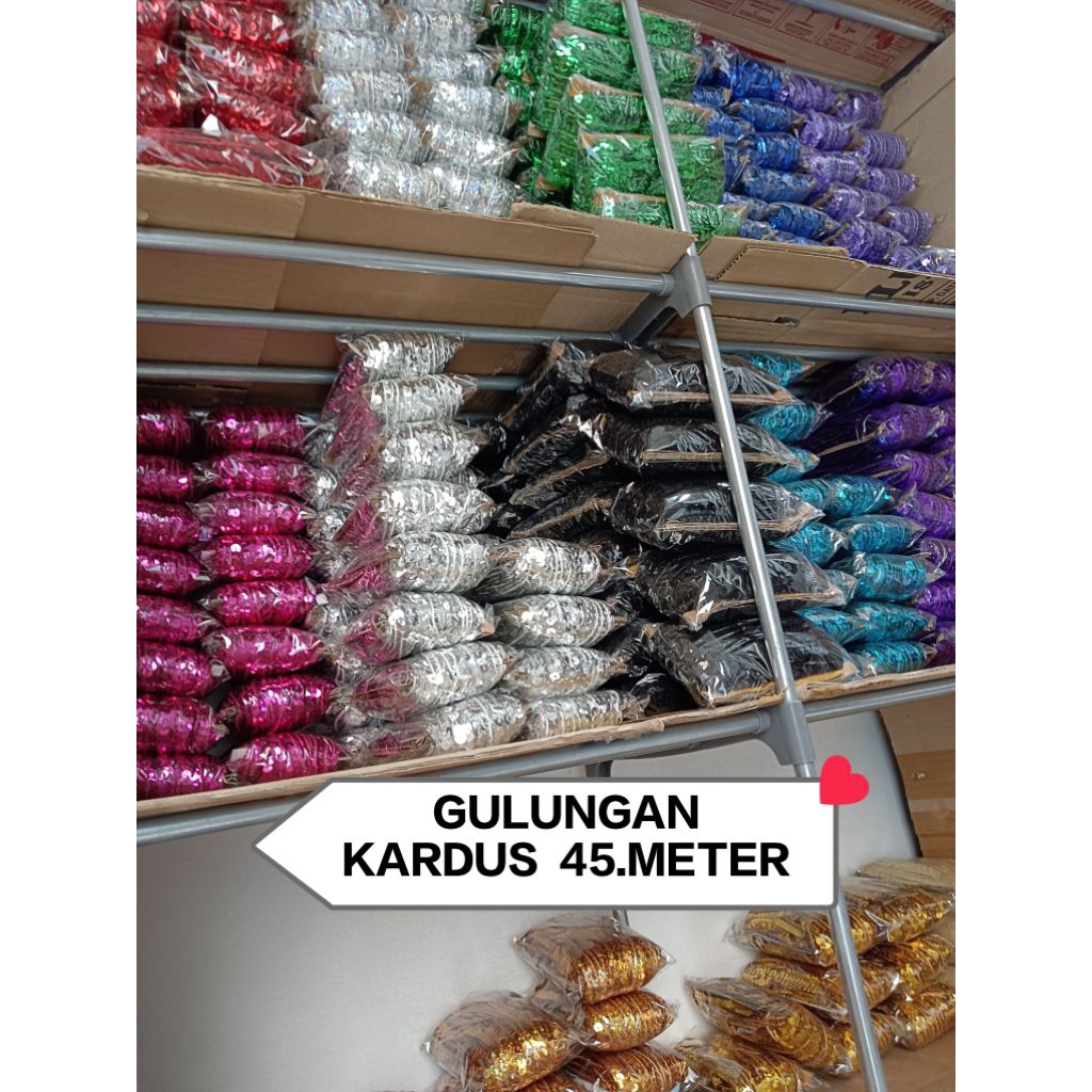Lumintuman_ Ramboci Renteng 6Mm 45Meter Payet Rangkai Piringan