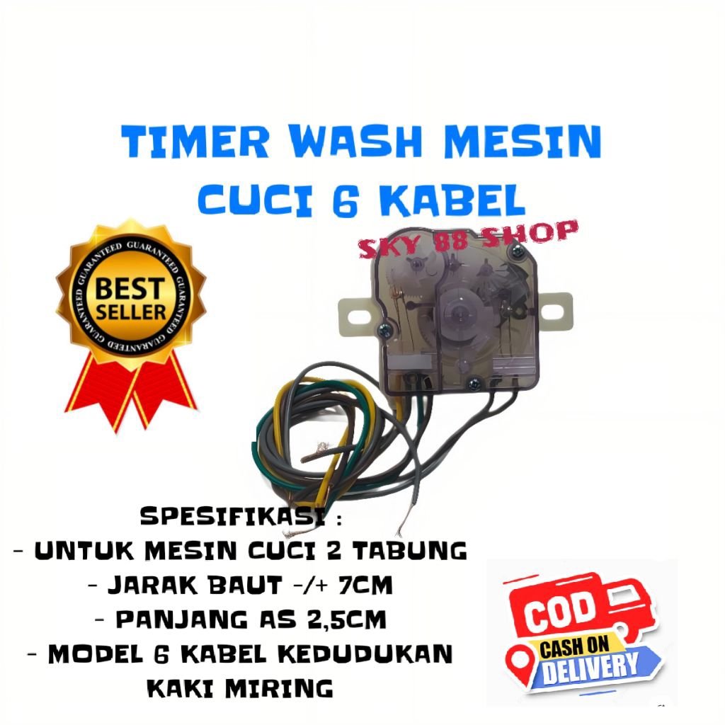 TIMER 6 KABEL MESIN CUCI 2 TABUNG MULTI UNIVERSAL / TIMER MESIN CUCI 6  KABEL