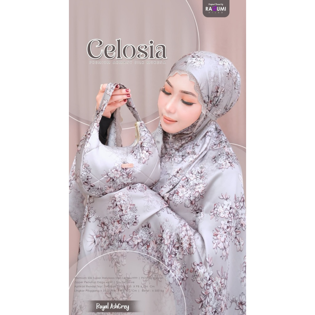 Mukena Premium Raqumi Hijab Bahan silky premium// Celosia Mukena Silky Premium ori by Raqumi Hijab