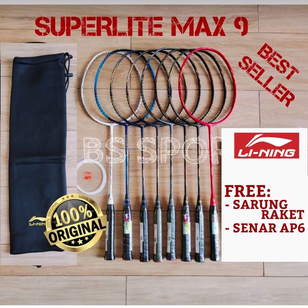 RAKET BADMINTON LINING G FORCE SUPERLITE MAX 9 MAX9 ORIGINAL 100%