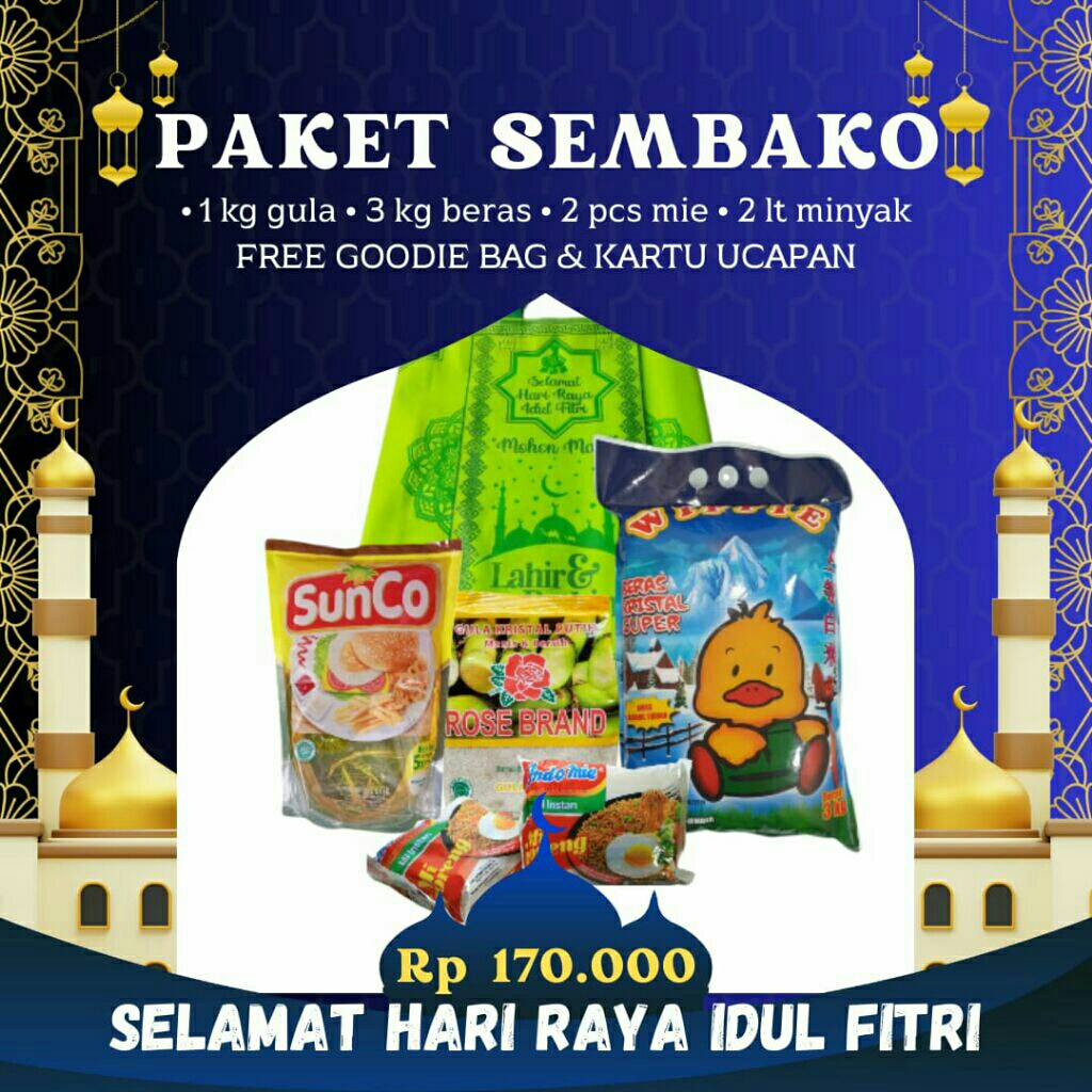 PARSEL SEMBAKO LENGKAP 7 KG FREE KARTU UCAPAN PARCEL HAMPERS THR HARI RAYA LEBARAN IDUL FITRI ZAKAT 