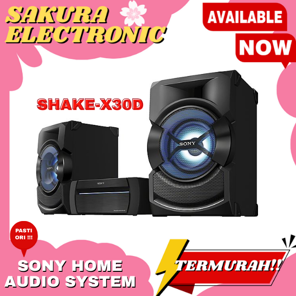 HOME AUDIO SYSTEM SONY SHAKE-X30D HIGH POWER BLUETOOTH SPEAKER KARAOKE MIC USB DVD