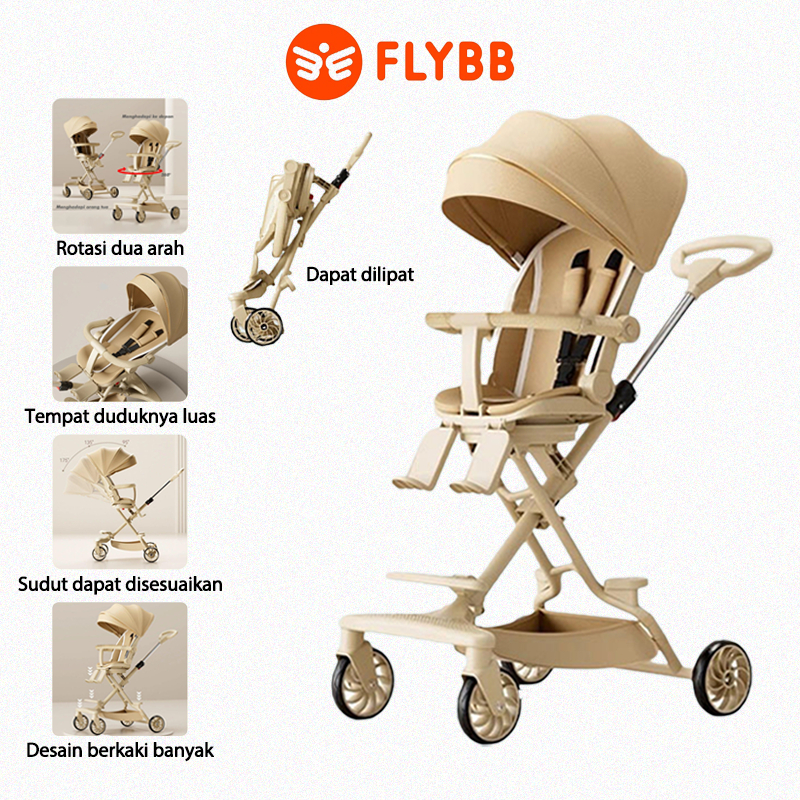 FLYBB Stroller Bayi Lipat Travelling Duduk Dan Berbaring  Kereta Dorong Bayi kursi Dua Arah