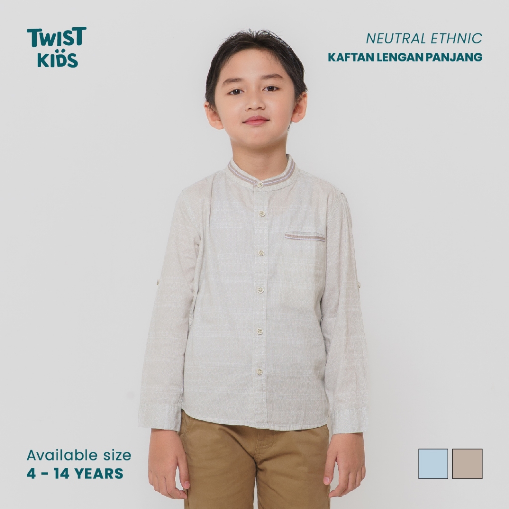 Twist Kids - Hanif C, Neutral Ethnic Series, Baju Lebaran 2026 Koko Lengan Panjang Anak Laki Laki