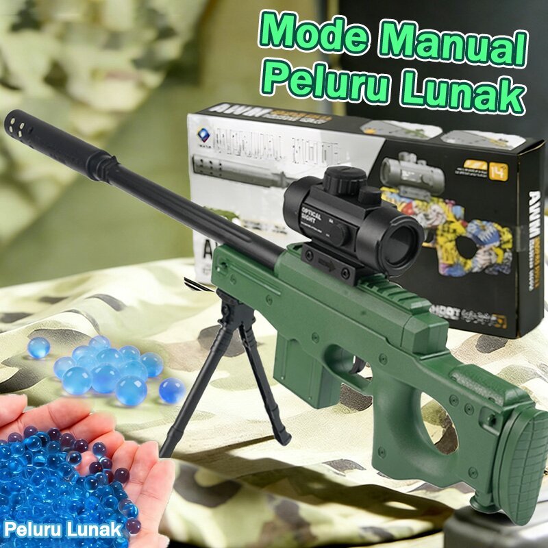 Mainan Pistol M416 Water Gel Elektrik 50Cm Mainan Tembak Tembakan Air Anak Elektrik