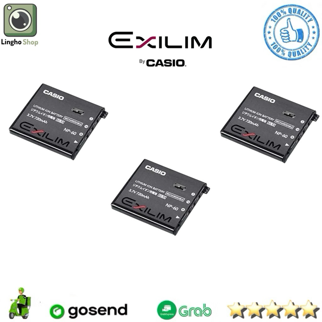 Casio Baterai NP-60 untuk Kamera Exilim EX-Z9 EX-FS10 EX-S10 EX-S12 EX-Z20 EX-Z21 EX-Z25 EX-Z29 EX-Z