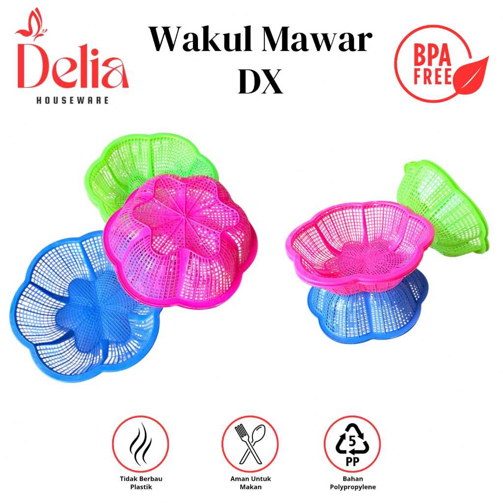 (12 pcs) Wakul Mawar DX Hajatan/ Besek nasi hajatan - MARANG/CETING BERKATAN PLASTIK
