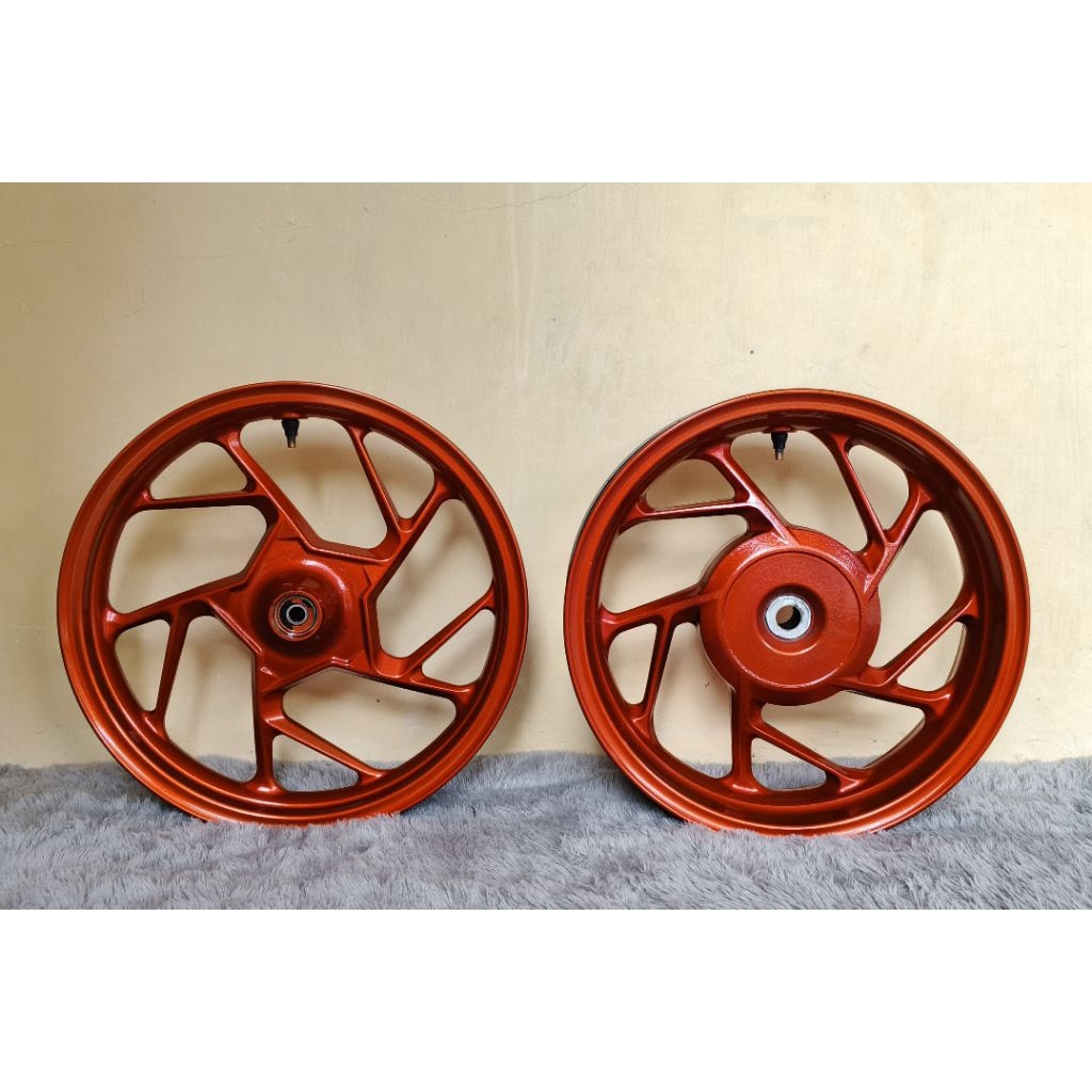 Velg Vario 160 CBS Original Second Depan Belakang | Sudah Repaint Orange Candy