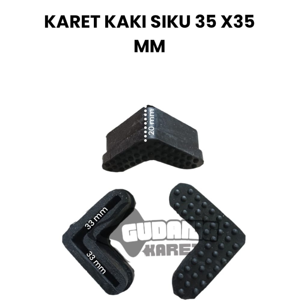 KARET RAK BESI SIKU 35X35 / KARET BESI SIKU/ KARET PENGAMAN RAK SIKU