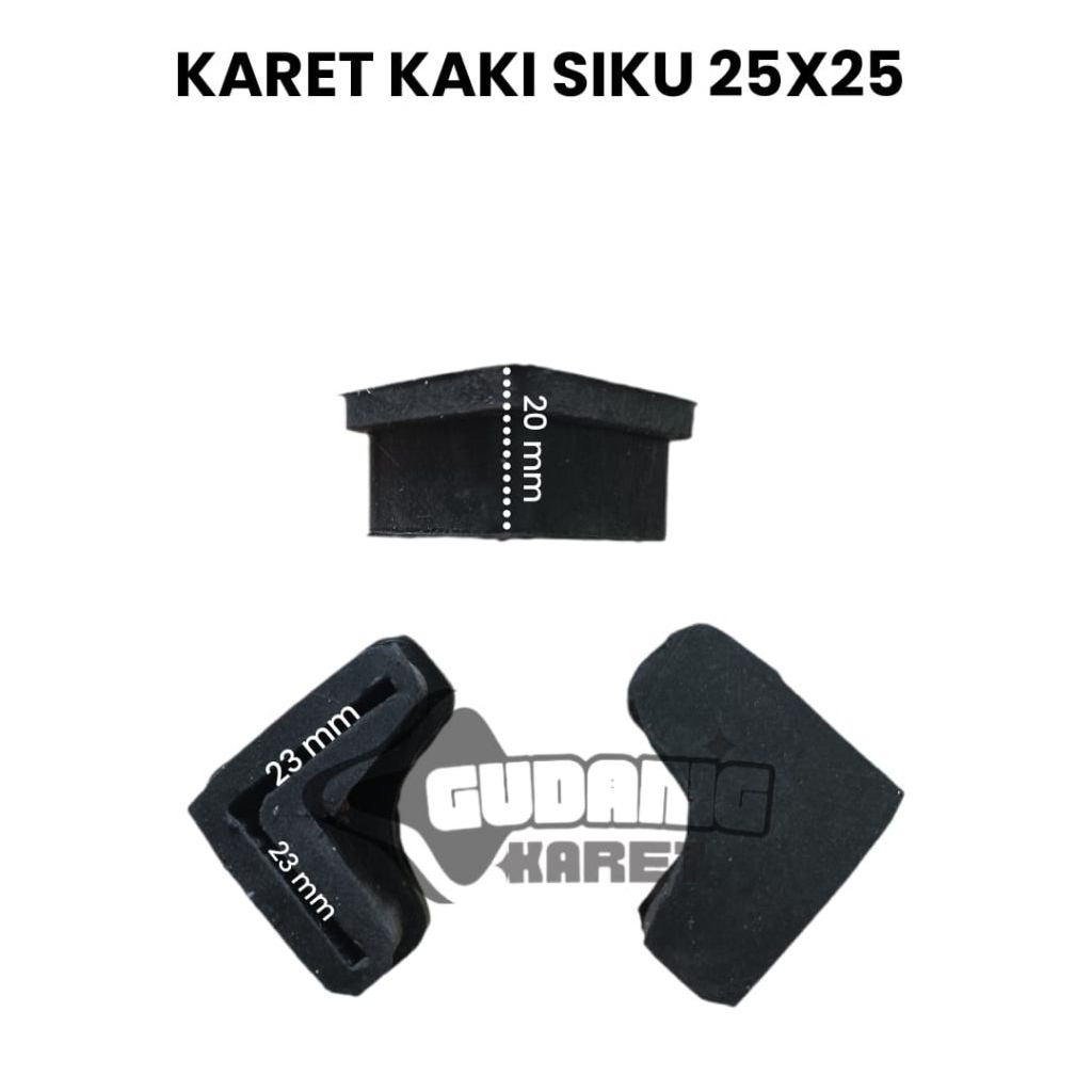 KARET KAKI BESI SIKU 25X25 // KARET RAK SIKU// KARET PENGAMAN BESI SIKU