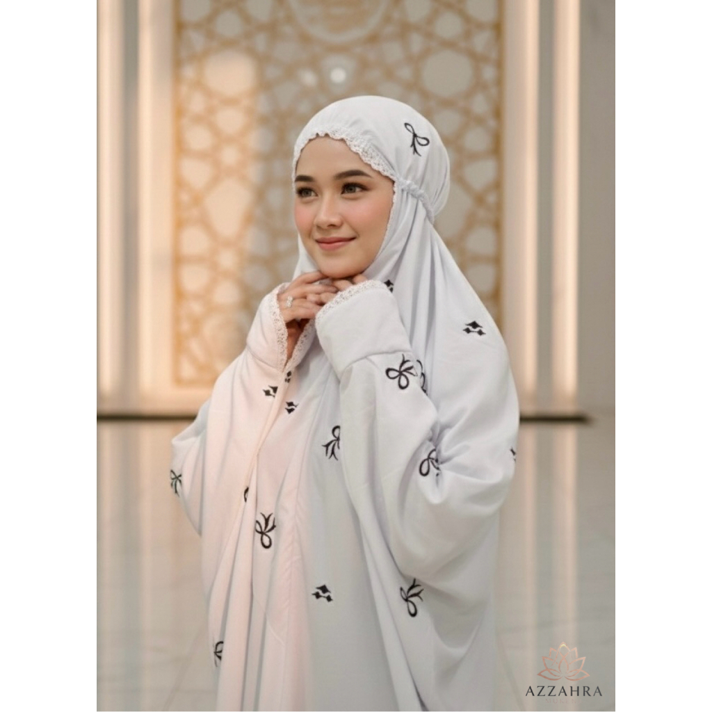 MUKENA TERUSAN DEWASA LAJURAN - Rukoh Pocong Santri, Mukenah Dandelion Katun Polino Mikro NYAMAN, Bo