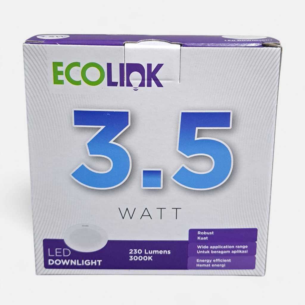 Lampu Ecolink Downlight Led Plafon Inbow 3,5watt  Bulat putih 6500K/ Natural 4000K / kuning 3000K