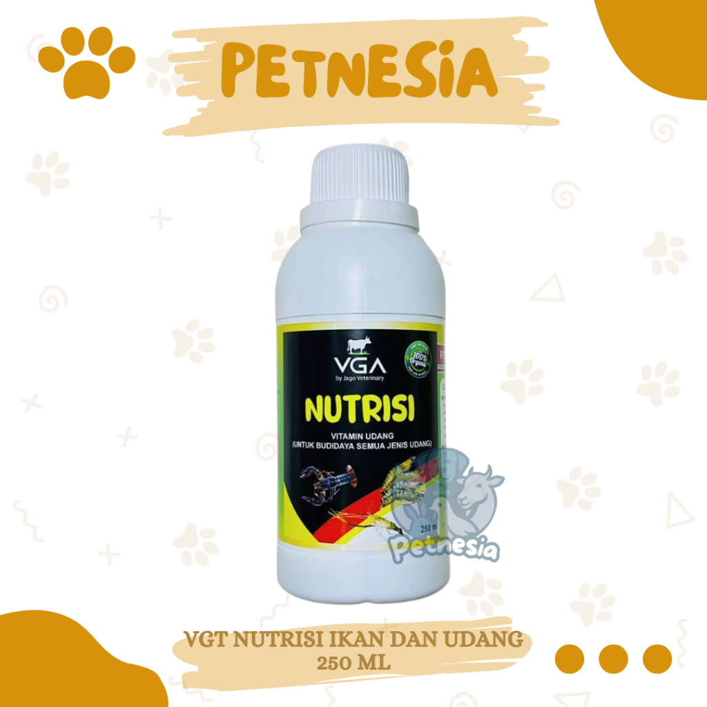 VGT NUTRISI IKAN DAN UDANG 250 ML - Nutrisi Organik Penggemuk, Mempercepat Pertumbuhan Ikan