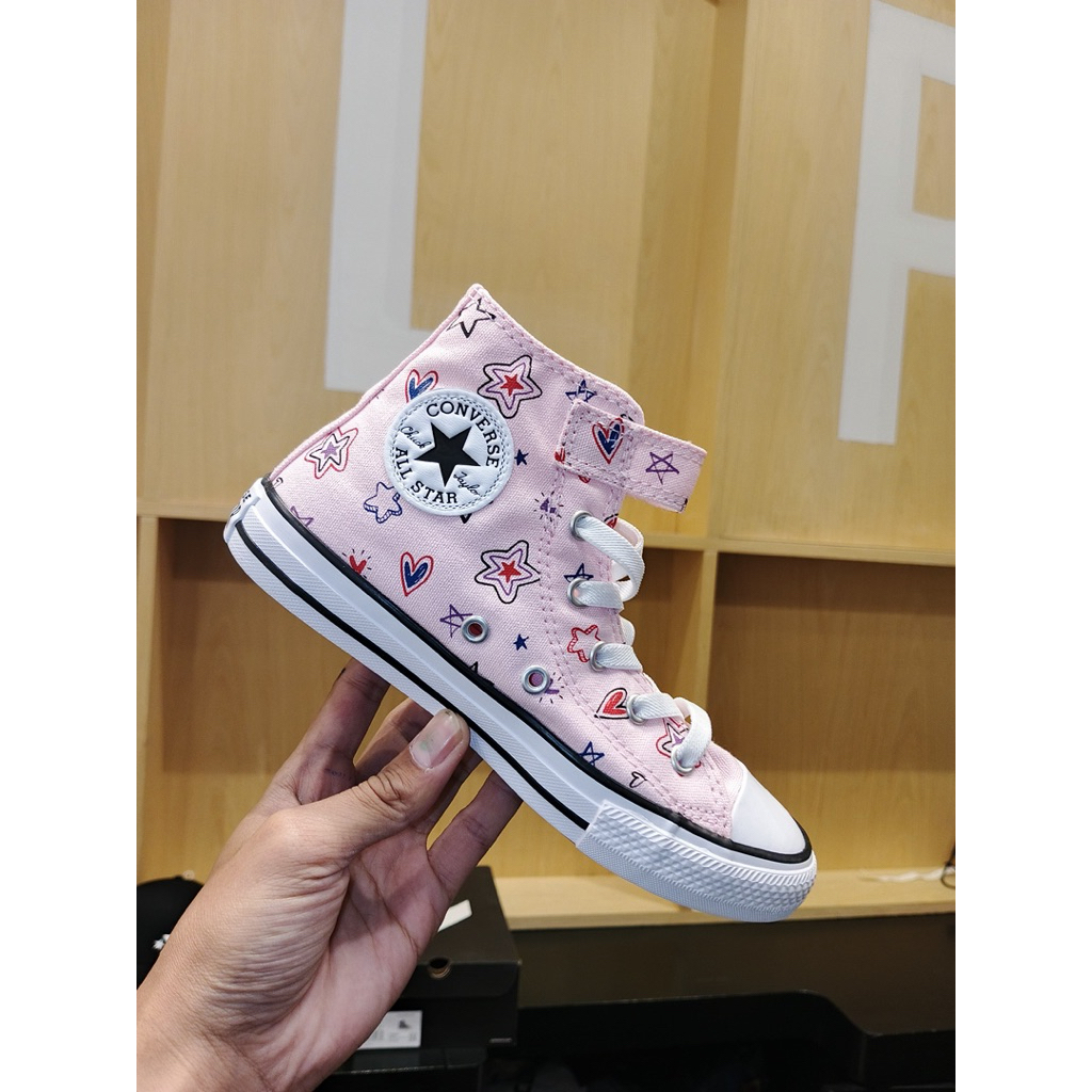 Sepatu Sneakers kasual KIDS Converse Chuck 70 High Egret/Red/LT Jellyfish Jitter Original