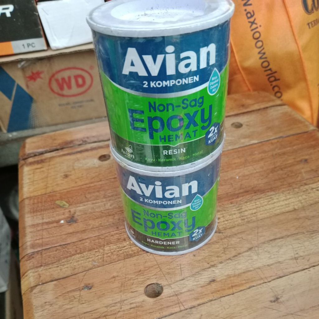Avian epoxy non sag 1 set 400 gram x 2. lem epoxy avian non sag