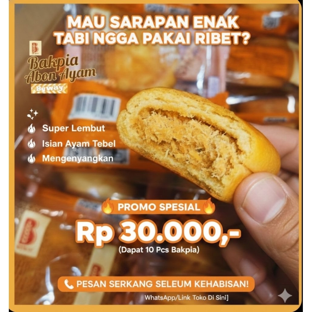 PROMO BAKPIA ABON AYAM 10PCS BY WAY/NAROSA