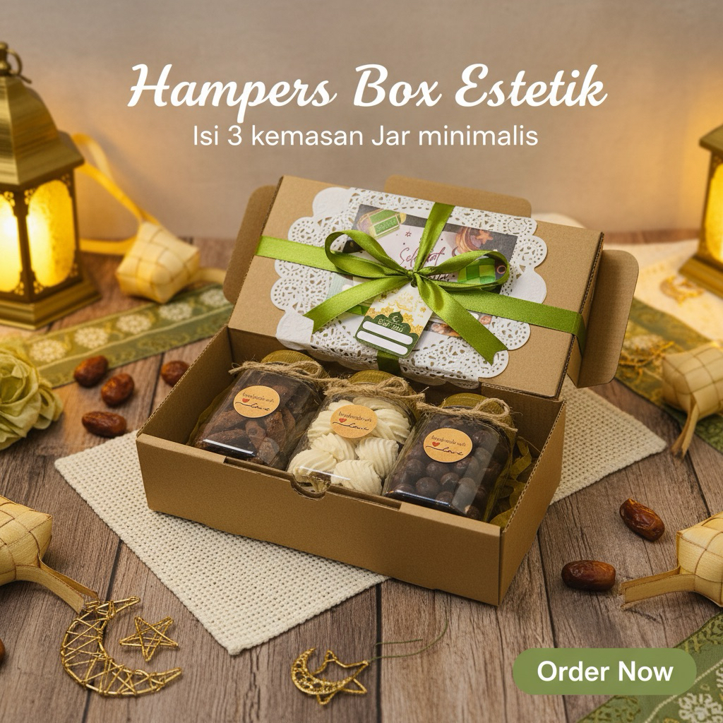 HAMPERS KUE MINIMALIS KEMASAN JAR/gift natal/ ramadhan/IMLEK/giftbox/kado ulang tahun/graduation