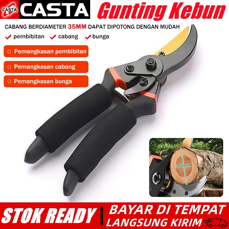 CASTA Gunting Pemangkas SK5 Baja Karbon Titanium Anti Karat – Alat Kebun Tajam untuk Pemotong Rantin
