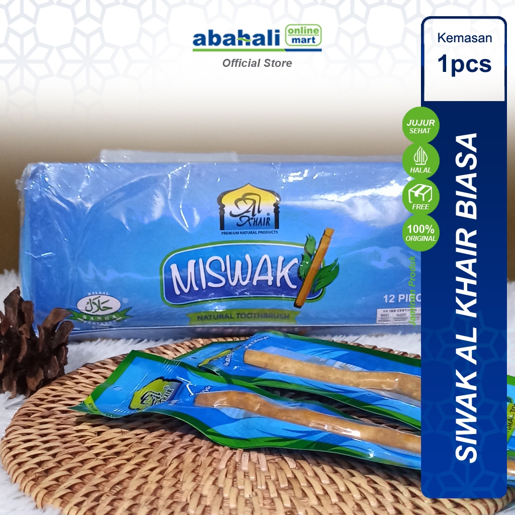 Siwak Al Khair Biasa - Min 3 Pcs Perlengkapan Sholat Perawatan Gigi dan Mulut Siwak Asli Arab Saudi