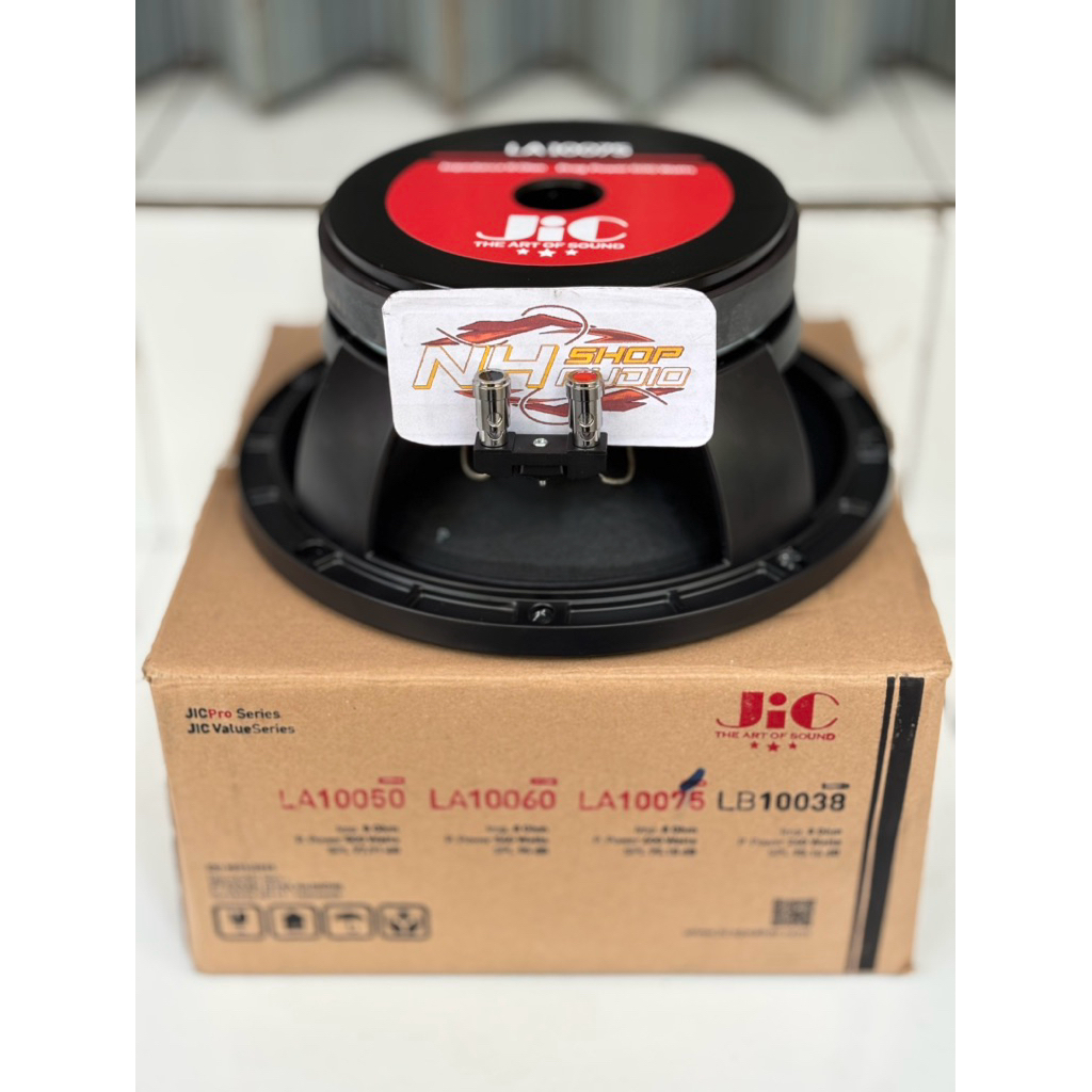 Speaker JIC LA10075 LA 10075 Original 10 inchi 600 Watt Mid Low VC 3in daun coating tahan air Speake