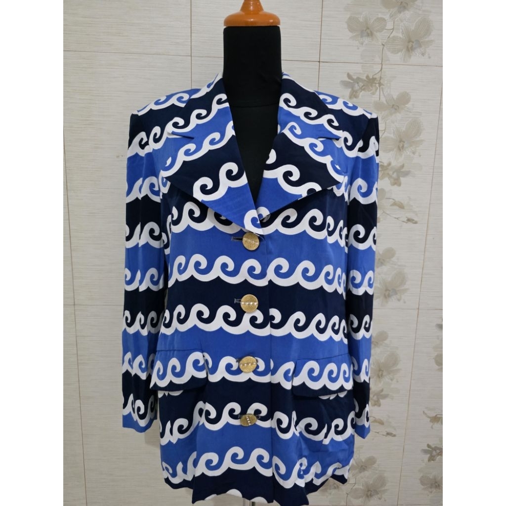 [Preloved] Blazer Batik Blue Black
