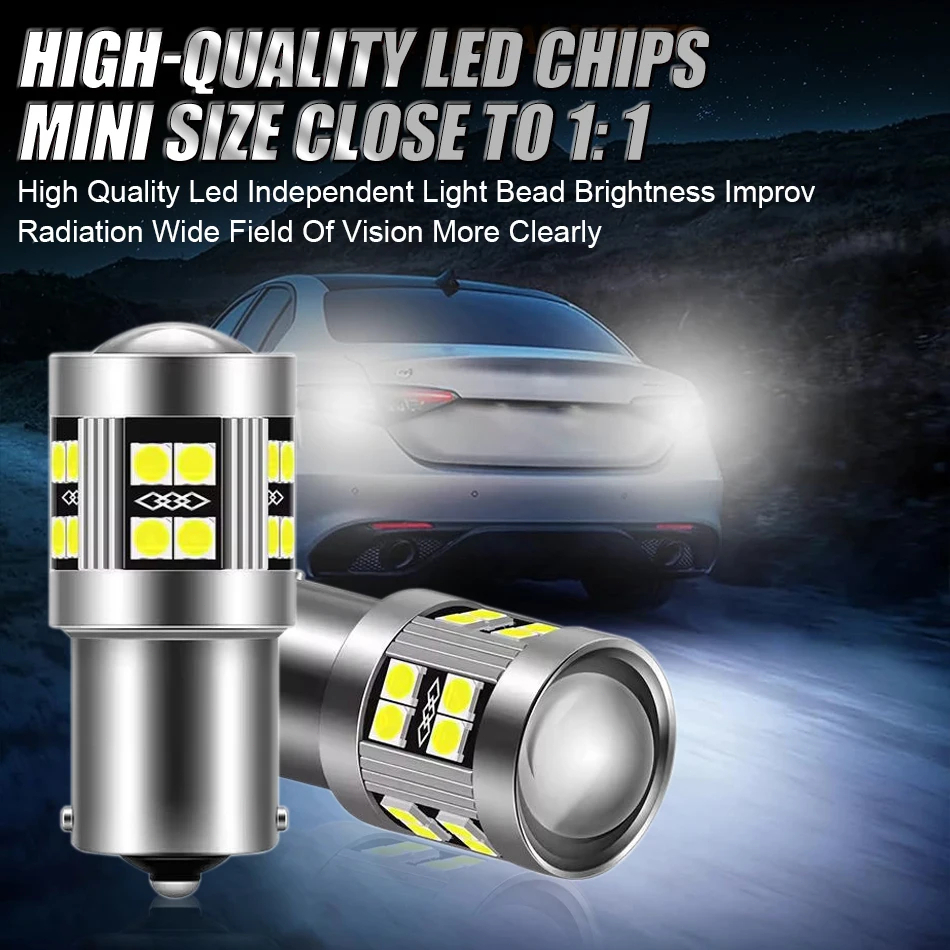 Lampu LED Bayonet Sein Rem Mundur 1156 1157 7440 7443 24 SMD 12-24V Universal