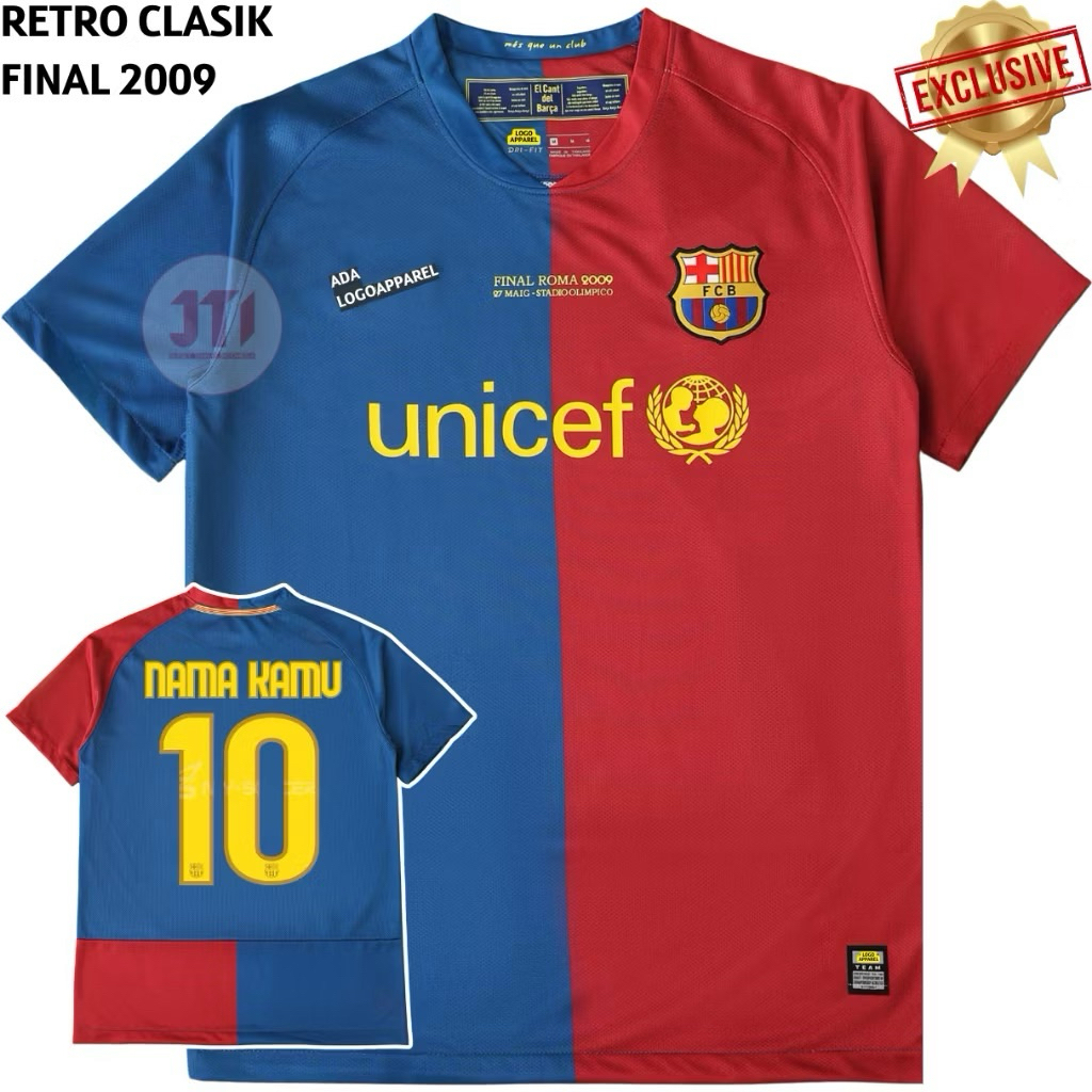 Jersey Barcelona Home 2008 2009 Final Roma - Jersey Barca Retro Vintage Grade Original
