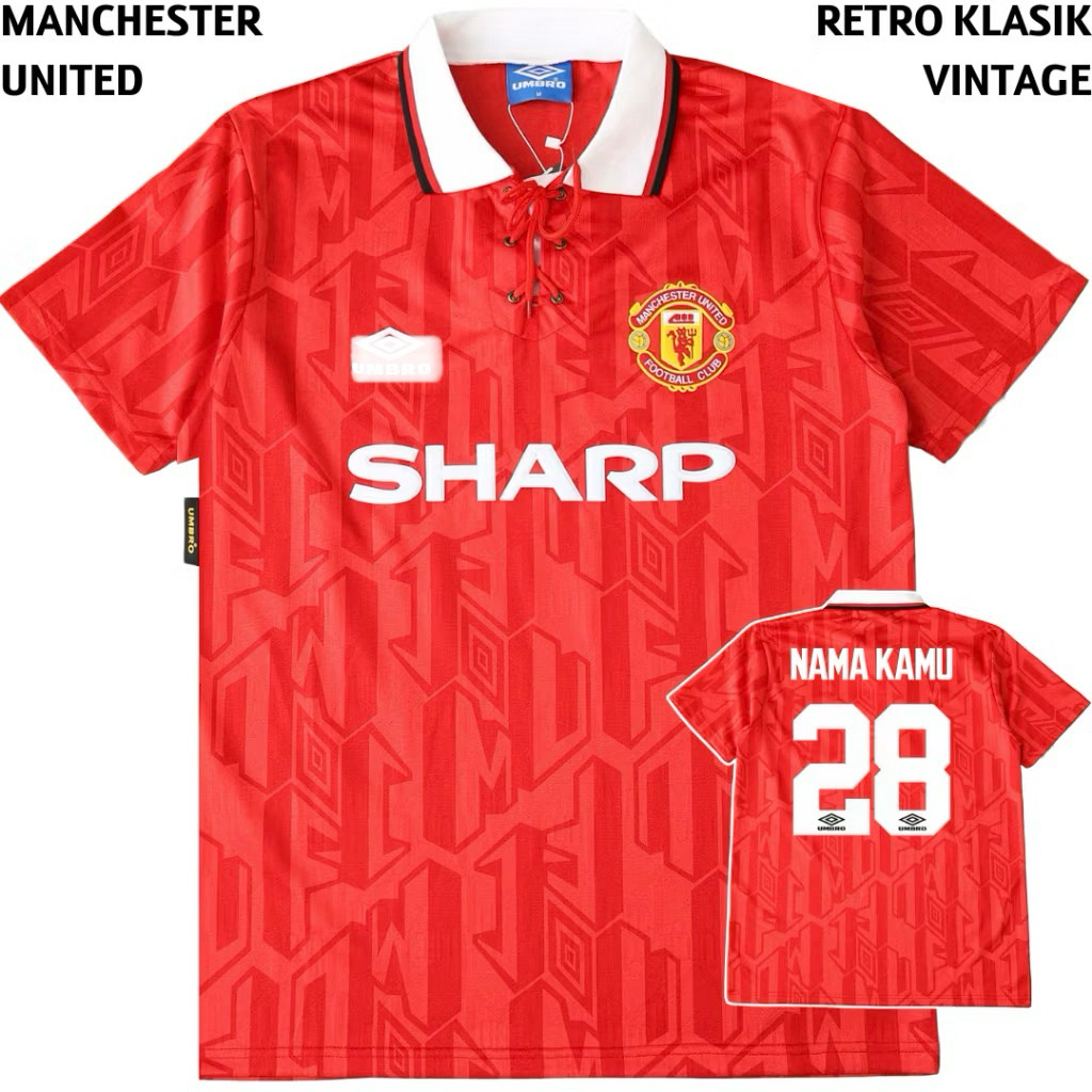 Jersey Manchester United Home 1992 1993 - Jersey Man United Retro Vintage Grade Original