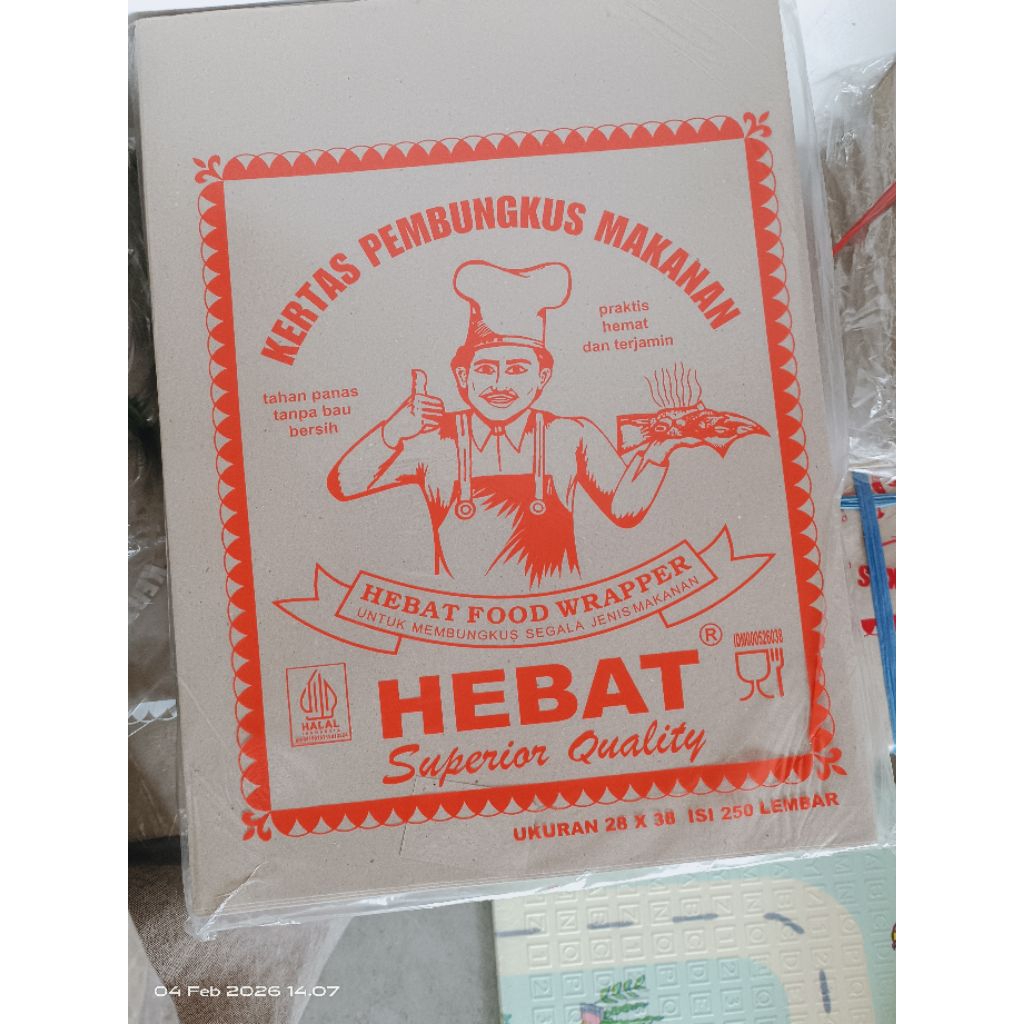 kertas pembungkus nasi hebat oren.