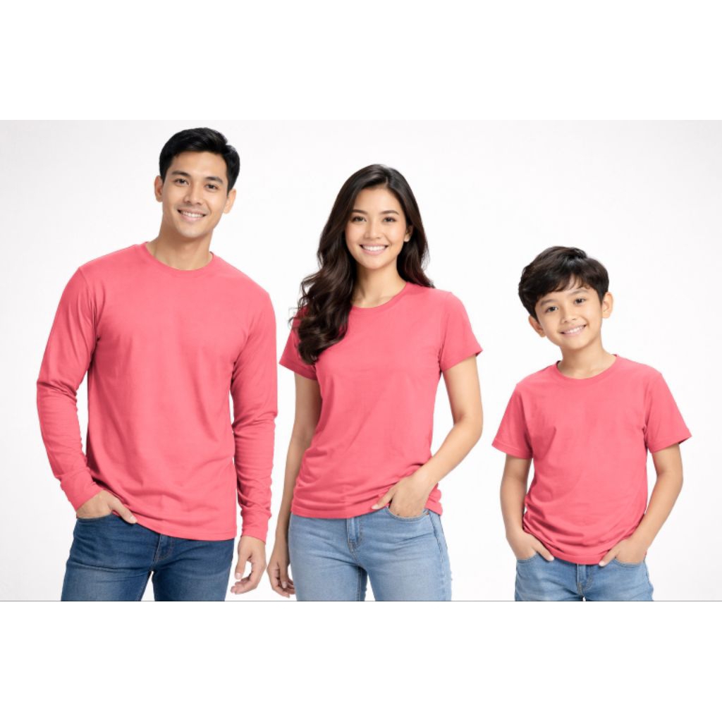 KAOS POLOS PEACH ANAK/DEWASA COMBAD 30S